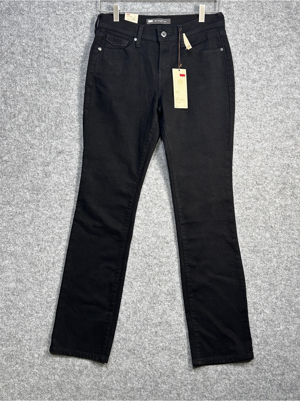 Levi's Junior Size 13 Black 505™ Straight-Leg Denim Jeans White Stitching New